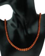 Bloedkoraal vintage ketting 14k gouden paston slot dames, Sieraden, Tassen en Uiterlijk, Antieke sieraden, Ophalen of Verzenden