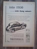 Vauxhall Velox advertentie uit 1949, Boeken, Auto's | Folders en Tijdschriften, Verzenden, Zo goed als nieuw