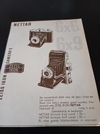 Advertentie van Zeiss Ikon Nettar camera 1955, Verzamelen, Ophalen of Verzenden, 1940 tot 1960, Fototoestel