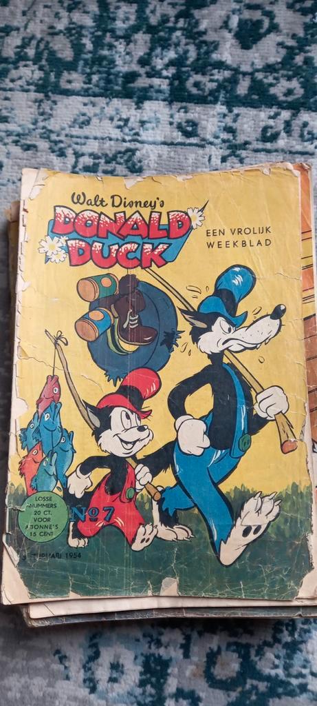 Donald Duck 1954 - Matige staat, losse nummers, Boeken, Stripboeken, Gelezen, Meerdere stripboeken, Ophalen of Verzenden