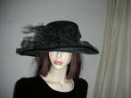 THE BRITISH HAT GUILD prachtige nieuwe chique hoed ZWART, 56 of 57 cm (M, 7 of 7⅛ inch), THE BRITISH HAT GUILD, Hoed, Nieuw