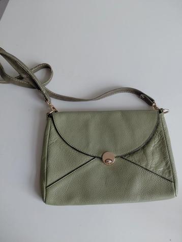 Vintage Groene Leren Schoudertas beschikbaar voor biedingen
