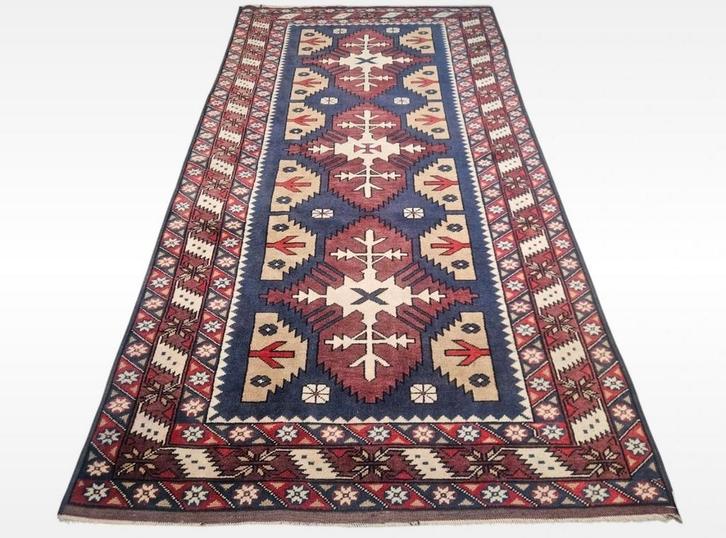 Handmade oriental wol Kazak tapijt loper Anatolia 111x212cm, Huis en Inrichting, Stoffering | Tapijten en Kleden, 100 tot 150 cm