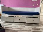 Hemmes Bedbank met 3 lades en een Matras!!, Huis en Inrichting, Slaapkamer | Bedden, Ophalen, Verstelbaar, Eenpersoons, Wit