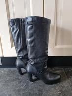 Italiaans leer. Zwarte hoge laars met hak. 40 Merk Manas, Kleding | Dames, Schoenen, Hoge laarzen, Zwart, Manas, Ophalen of Verzenden
