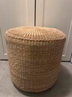 Rotan poef / voetenbankje op wieltjes, Ophalen, Minder dan 50 cm, Gebruikt, Rond