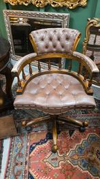 Lederen Chesterfield bureaustoel, Antiek en Kunst, Ophalen