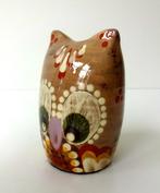 Keramiek beeldje van uil beige bloemmotief spaarpot 9105-k, Antiek en Kunst, Kunst | Designobjecten, Ophalen of Verzenden