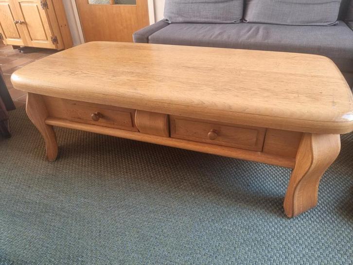 Houten Salon Tafel met Lades, Huis en Inrichting, Tafels | Salontafels, Gebruikt, Minder dan 50 cm, 50 tot 100 cm, 100 tot 150 cm