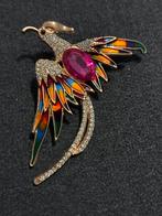 Prachtige vintage broche met strass en edelsteen, Overige materialen, 4 tot 7 cm, Overige kleuren, Ophalen of Verzenden