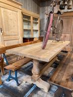 Blank Frans eiken kloostertafel tafel eettafel, Antiek en Kunst, Ophalen