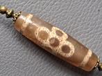 D45 Dzi - Antique Tibetan old agate "Lightning & 5 eye " dzi, Ophalen of Verzenden
