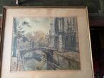 Delft ingekleurde ets, Antiek en Kunst, Kunst | Etsen en Gravures, Ophalen of Verzenden