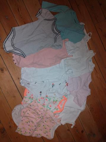 13 zomer rompers, bodies - maat 62/68 beschikbaar voor biedingen