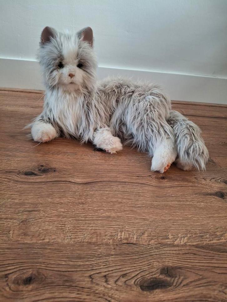 Interactieve robot kat met mand en borsteltje, Kinderen en Baby's, Speelgoed | Knuffels en Pluche, Poes, Ophalen of Verzenden