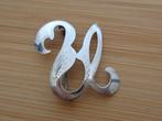 zilveren sierlijke letter U broche   [600], Verzenden, Minder dan 4 cm, Zo goed als nieuw, Zilver