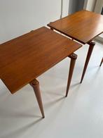 Teakhouten nesting bijzettafels Opal Furniture, Minder dan 55 cm, Rechthoekig, Hout, Ophalen