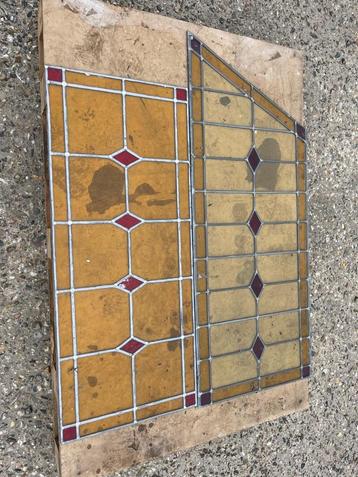 Glas in lood, panelen, 2 stuks, glasinlood, beschikbaar voor biedingen