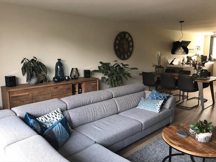 T.e.a.b Henders & Hazel Vecchio Hoekbank loungebank Grijs, Huis en Inrichting, Banken | Complete zithoeken, Gebruikt, Stof, Ophalen