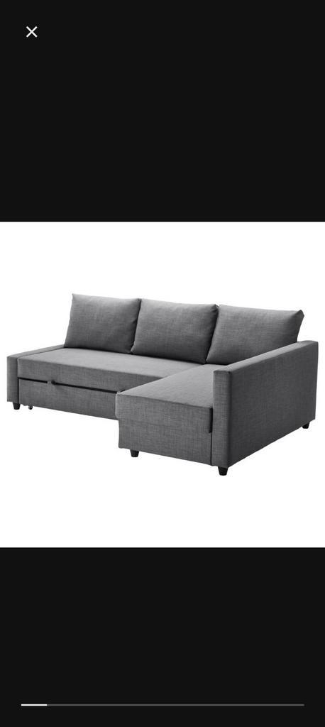 Ikea friheten slaapbank hoekbank, Huis en Inrichting, Slaapkamer | Slaapbanken, Gebruikt, 140 cm, 200 cm, Tweepersoons, Grijs