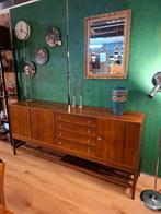 Vintage palissander dressoir lowboard sideboard teak kast, Ophalen, Metaal, 150 tot 200 cm, Vintage mid century design jaren 60 70