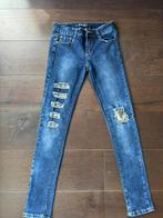 Jeans met legerstof onder gaten maat 14 jaar (164), Meisje, Gebruikt, Ophalen of Verzenden, Broek