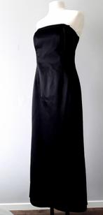 Schitterend & chique zwart satijnen strapless galajurk mt 40, Ophalen of Verzenden, Zo goed als nieuw, Zwart, Galajurk