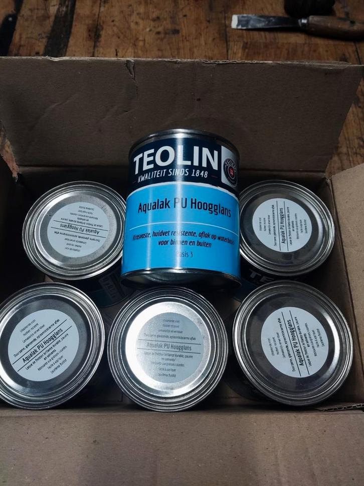 nieuwe watergedragen hoogglans WIT 6x0.5 liter, Doe-het-zelf en Verbouw, Verf, Beits en Lak, Nieuw, Verf, Wit, Ophalen of Verzenden