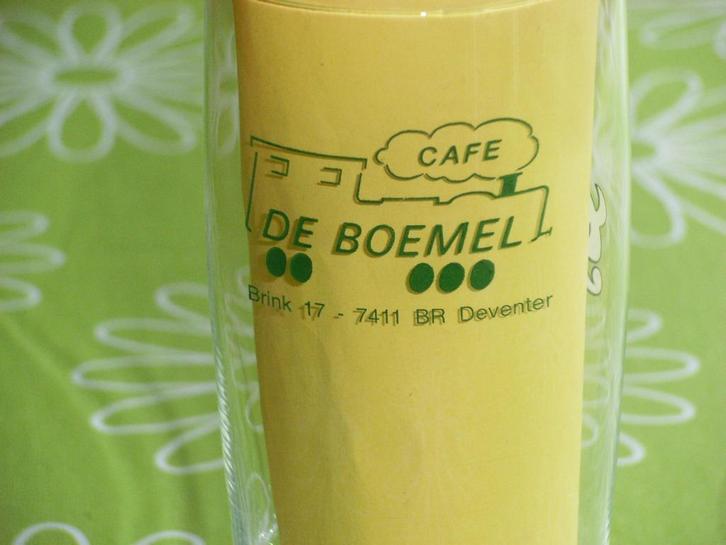 Grolsch Café de Boemel Deventer bierglas Dubbeldruk, Verzamelen, Biermerken, Zo goed als nieuw, Glas of Glazen, Grolsch, Ophalen of Verzenden