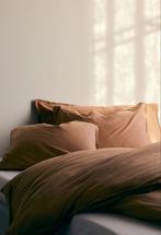 Dekbedset van gewassen katoen H&M - 200x200 80x80 roest, Huis en Inrichting, Verzenden, Gebruikt, Eenpersoons