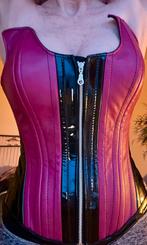 Leren corset paars/rood, Quasi Modo, BITCH, TOXIC, WASTELAND, Verzenden, Rood, Body of Korset