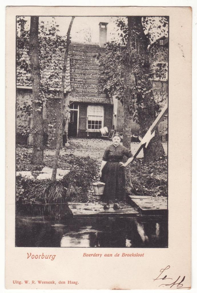 Voorburg boerderij aan de Broeksloot 1900 W.R. Weenenk, Verzamelen, Ansichtkaarten | Nederland, Gelopen, Zuid-Holland, Voor 1920