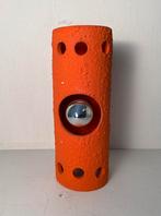 Oranje keramiek tube wandlamp , jaren 70