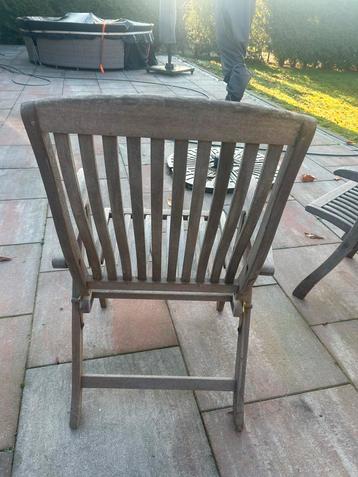 2 Teakhouten Tuinstoelen - Inklapbaar beschikbaar voor biedingen