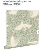 4 rollen ESTAhome behang mintgroen zwanen, Ophalen, Minder dan 10 m², Groen