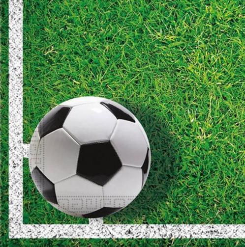 Papieren Servetten - Voetbal - 33x33cm 3-laags 20st, Hobby en Vrije tijd, Feestartikelen, Nieuw, Versiering, Verjaardag, Verzenden