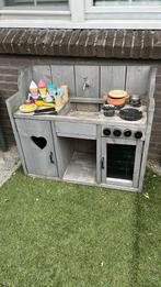 Modderkeuken buitenspeelkeuken van hout met speelgoed, Kinderen en Baby's, Ophalen, Gebruikt, Hout, Speelkeuken