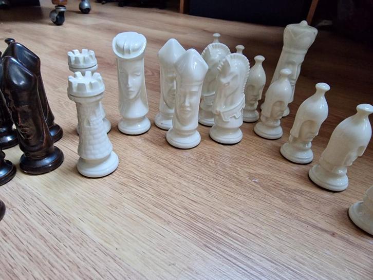 Keramisch Schaakspel Compleet, Vintage, Hobby en Vrije tijd, Overige Hobby en Vrije tijd, Gebruikt, Ophalen of Verzenden