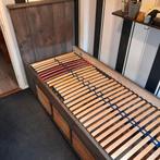 Steigerhout bed met kistjes 90x220, Ophalen, Gebruikt, 90 cm, Eenpersoons