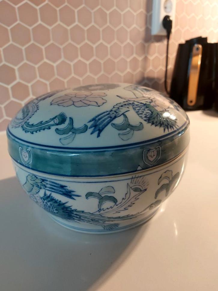 Chinoiserie Cachepot met Deksel, Antiek en Kunst, Antiek | Keramiek en Aardewerk, Ophalen of Verzenden