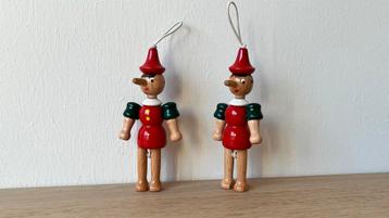 Vintage Houten Pinokkio Ornamenten Set kesrdtboom kerst bal beschikbaar voor biedingen