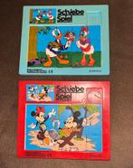 2 x Schuif puzzels van Disney  Mickey en Donald, Ophalen of Verzenden, Mickey Mouse, Zo goed als nieuw, Beeldje of Figuurtje
