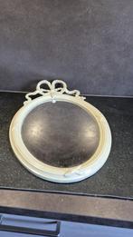 Brocante spiegel ovaal, houten lijst met strik. 36x52cm. S47, Antiek en Kunst, Ophalen of Verzenden, Ovaal, Minder dan 50 cm, Minder dan 100 cm
