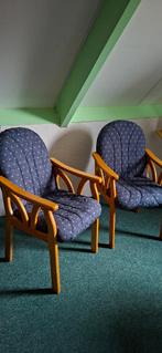 Twee eiken patine stoelen, Huis en Inrichting, Ophalen, Twee, Blauw, Eiken patine