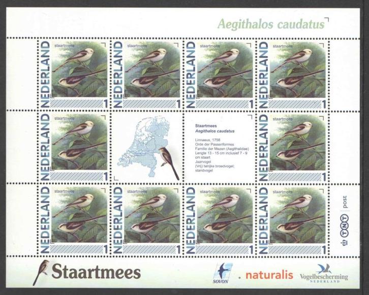 Postzegels vogels in Nederland: Staartmees, Postzegels en Munten, Postzegels | Nederland, Postfris, Na 1940, Ophalen of Verzenden