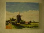 schilderij kunst linnen molen landschap vlist krimpenerwaard, Ophalen of Verzenden