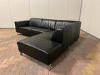 Zwarte Echt Leren Hoekbank – Brede Zit – Gratis Levering NL