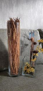 Smalle hoge vaas + lavendel en droogbloemen + kleine accubak, Ophalen, Overige kleuren, 50 tot 75 cm, Glas