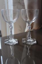 Antieke Val St Lambert/ St Louis likeur glazen set van 4, Antiek en Kunst, Ophalen of Verzenden