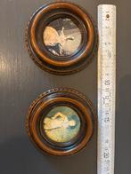 Twee kleine ronde schilderijtjes, Antiek en Kunst, Ophalen of Verzenden